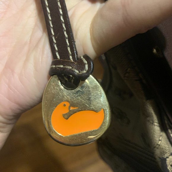 Dooney and Bourke Canvas Signature Checkered Print Bag - Picture 2 of 7